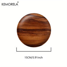 Load image into Gallery viewer, Handmade Acacia Wood Round Plate - Sushi, Dessert & Bread Dish