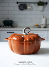 Load image into Gallery viewer, Pumpkin Enameled Cast Iron Dutch Oven - 1.9L Non-Stick Casserole Dish