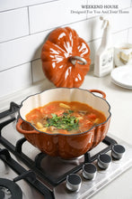 Load image into Gallery viewer, Pumpkin Enameled Cast Iron Dutch Oven - 1.9L Non-Stick Casserole Dish