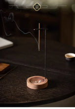 Load image into Gallery viewer, Wooden Round Incense Burner - Stick & Backflow Holder