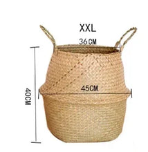 Load image into Gallery viewer, Seaweed Wicker Basket Rattan Hanging Flowerpot  Dirty Clothes    Storage    WF1015