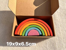 Load image into Gallery viewer, Wooden Rainbow Arch Stacking Blocks & Peg Dolls