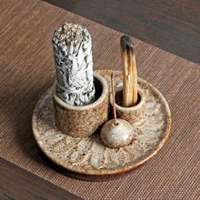 Load image into Gallery viewer, 4-in-1 Ceramic Incense Burner for Aromatherapy & Meditation - Sage & Stick Holder