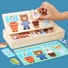 Load image into Gallery viewer, Cartoon Wooden Toy Rabbit Changing Clothes Puzzles Montessori Educational Dress Changing Jigsaw Puzzle Toys Children Kids Gifts
