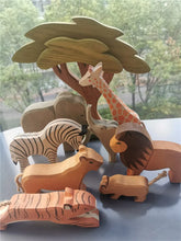 Load image into Gallery viewer, Colorful Wooden Animal Stacking Blocks - Forest & Safari Toys