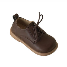 Load image into Gallery viewer, Children Leather Shoes Girl's British Solid Hook-loop Quality Leather Shoes Soft Sole Non-slip Princess Single Shoes Size 21-30