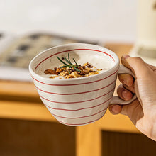 Load image into Gallery viewer, Japanese Style Hand-Painted Striped Ceramic Coffee Mug