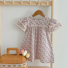 Load image into Gallery viewer, Kids Clothes Fashion Girl Dress Flower Embroidery Retro Lace Dress Cotton Princess Vestido Casual Round Neck Summer New Sweet