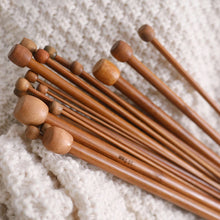 Load image into Gallery viewer, 2pcs New Sweater Needle Carbonized Bamboo Needle Single Head Bamboo Charcoal Needle With Long Wood Needle 35cm Knitting Needle