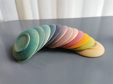 Load image into Gallery viewer, Sensory Wooden Montessori Toys Rainbow Pastel Sorting Bowls Dishes with Balls Acorns for Kids Play