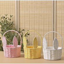 Load image into Gallery viewer, Cute Bunny Ears Woven Basket Paper Rope Braided Flower Basket Easter Decoration Home Picnic Fruit Hand-held Sundries Organizers