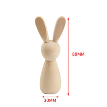 Load image into Gallery viewer, 10Pcs Wooden Peg Dolls Decorations Blank Puppets Rabbit Peg Doll Bodies for Arts Crafts Boys Girls Party Fairy Garden Home Decor
