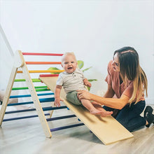 Load image into Gallery viewer, XIHATOY Rainbow Pikler Triangle Children Indoor Outdoor Gym Foldable Wooden Climbing Triangle Toys Playground For Toddlers