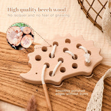 Load image into Gallery viewer, Beech wood hedgehog lacing board