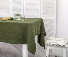 Load image into Gallery viewer, 100% Pure Linen Tablecloth - Solid Color Natural Fabric