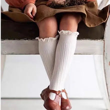 Load image into Gallery viewer, Ruffle-Top Cotton Knee Socks for Little Ones