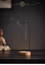 Load image into Gallery viewer, Wooden Round Incense Burner - Stick & Backflow Holder