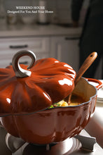 Load image into Gallery viewer, Pumpkin Enameled Cast Iron Dutch Oven - 1.9L Non-Stick Casserole Dish