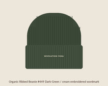 Load image into Gallery viewer, Organic ribbed beanie, Dark Green