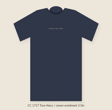 Load image into Gallery viewer, Wordmark tee, True Navy, cream wordmark