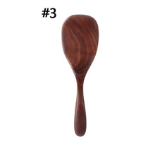Load image into Gallery viewer, 1PC Black Walnut Rice Shovel Spoon Wooden Coffee Honey Tea Spoons Wood Stir Long Soup Scoop Desserts Condiment Kitchen Tableware