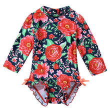 Load image into Gallery viewer, Long Sleeve Rash Guard One Piece Swimsuit