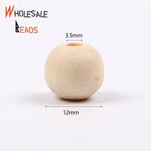 Load image into Gallery viewer, 4-50mm Natural Wood Beads Round Spacer Wooden Pearl Lead-Free Balls Charms For Jewelry Making DIY Handmade Accessories1-1000pcs