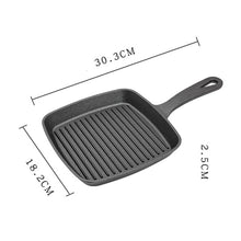 Load image into Gallery viewer, Square Cast Iron Steak Skillet Pan