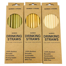 Load image into Gallery viewer, Bamboo Straws- 12 Pack with Cleaning Brush