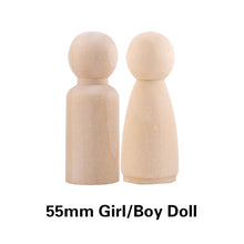 Load image into Gallery viewer, 10 Blank Wooden Peg Dolls
