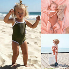 Load image into Gallery viewer, Girls Ribbed One Piece Bathing Suit