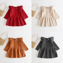 Load image into Gallery viewer, Warm Winter Knit Sweater Dress for Baby and Toddler