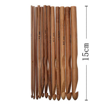 Load image into Gallery viewer, Bamboo Crochet Hook Set for Knitting and DIY Crafts - 12 Sizes