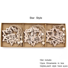 Load image into Gallery viewer, 12 DIY Snowflake Wooden Ornaments
