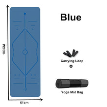 Load image into Gallery viewer, Eco-Friendly Non-Slip TPE Yoga Mat with Carrying Strap & Bag