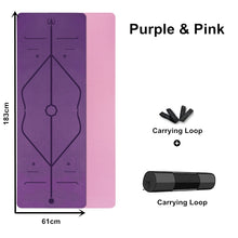 Load image into Gallery viewer, Eco-Friendly Non-Slip TPE Yoga Mat with Carrying Strap & Bag