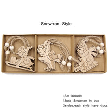 Load image into Gallery viewer, 12 DIY Snowflake Wooden Ornaments