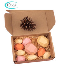 Load image into Gallery viewer, Hot Wooden Rocks Stones Wood Balancing Stacked Stone Baby Building Block Montessori Toys Block Colored Stone Kids Toys