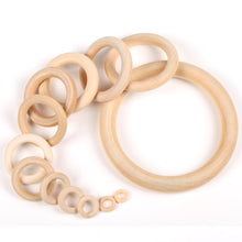 Load image into Gallery viewer, Natural Wooden Teething Round Ring Wood Lead-Free Beads For Jewelry Making DIY Handmade Accessories