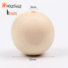 Load image into Gallery viewer, 4-50mm Natural Wood Beads Round Spacer Wooden Pearl Lead-Free Balls Charms For Jewelry Making DIY Handmade Accessories1-1000pcs