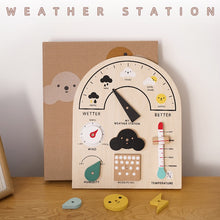 Load image into Gallery viewer, Montessori Wooden Weather Station Educational Toy