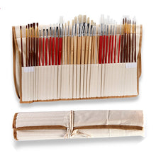Load image into Gallery viewer, Paint Brush Set with Canvas Case: Perfect for Oil, Acrylic, and Watercolor Painting