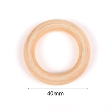 Load image into Gallery viewer, Natural Wooden Teething Round Ring Wood Lead-Free Beads For Jewelry Making DIY Handmade Accessories