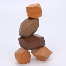 Load image into Gallery viewer, Hot Wooden Rocks Stones Wood Balancing Stacked Stone Baby Building Block Montessori Toys Block Colored Stone Kids Toys