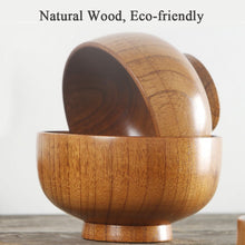 Load image into Gallery viewer, Japanese Style Wooden Bowl Tableware Original Soup/Salad Rice Noodles Bowls Food Container Wood Eating Bowl for Children Kids