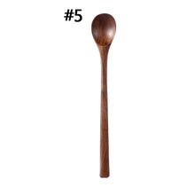 Load image into Gallery viewer, 1PC Black Walnut Rice Shovel Spoon Wooden Coffee Honey Tea Spoons Wood Stir Long Soup Scoop Desserts Condiment Kitchen Tableware