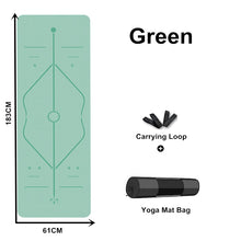 Load image into Gallery viewer, Eco-Friendly Non-Slip TPE Yoga Mat with Carrying Strap & Bag