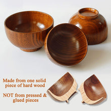 Load image into Gallery viewer, Japanese Style Wooden Bowl Tableware Original Soup/Salad Rice Noodles Bowls Food Container Wood Eating Bowl for Children Kids