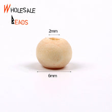 Load image into Gallery viewer, 4-50mm Natural Wood Beads Round Spacer Wooden Pearl Lead-Free Balls Charms For Jewelry Making DIY Handmade Accessories1-1000pcs
