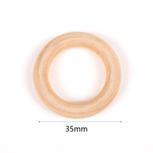 Load image into Gallery viewer, Natural Wooden Teething Round Ring Wood Lead-Free Beads For Jewelry Making DIY Handmade Accessories